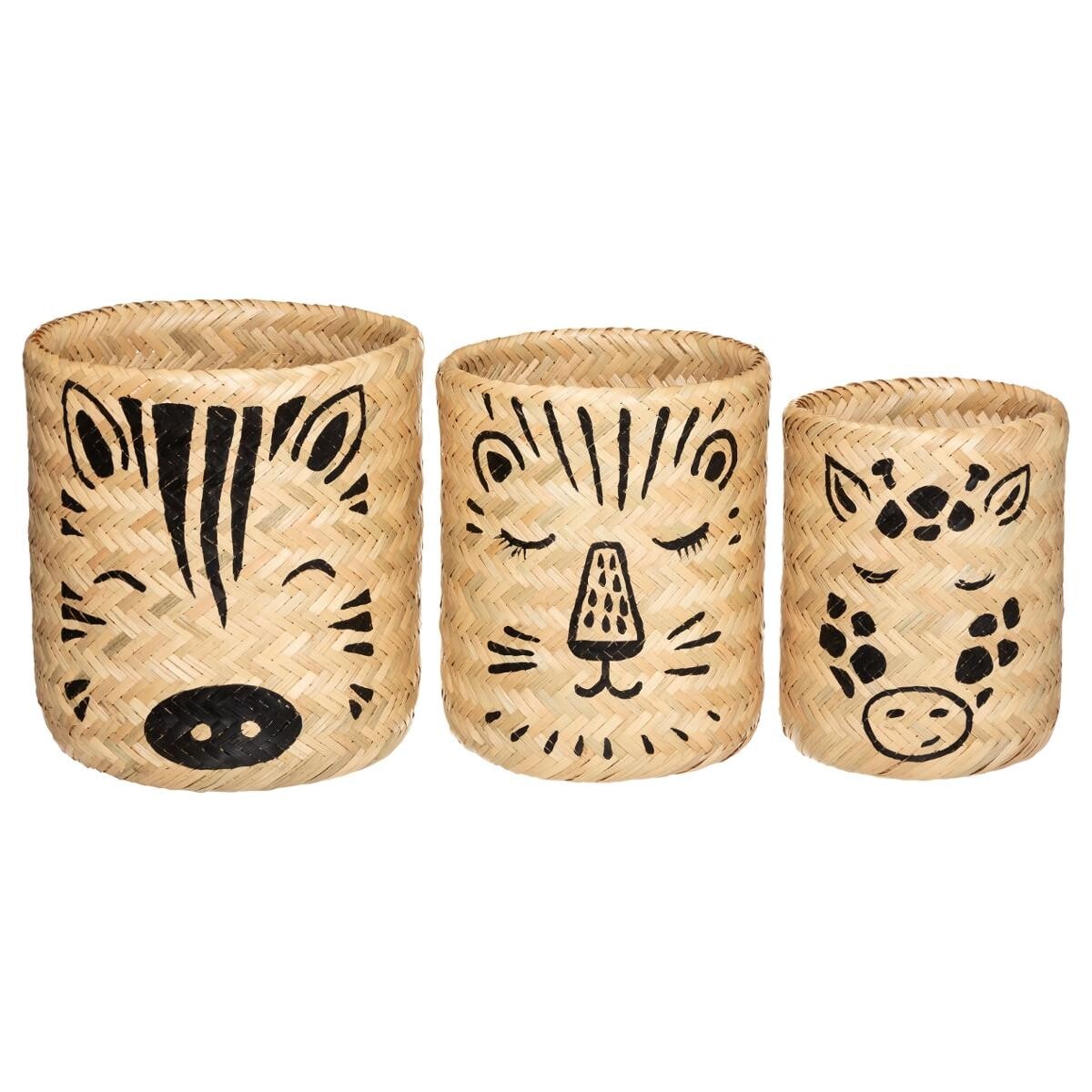Förvaringskorg bamboo safari, 3-pack