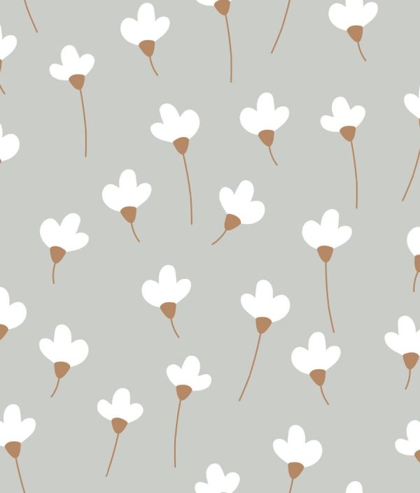 Dekornik, tapet Daisies On Grey