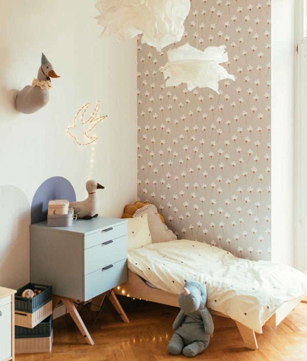 Dekornik, tapet Daisies On Grey