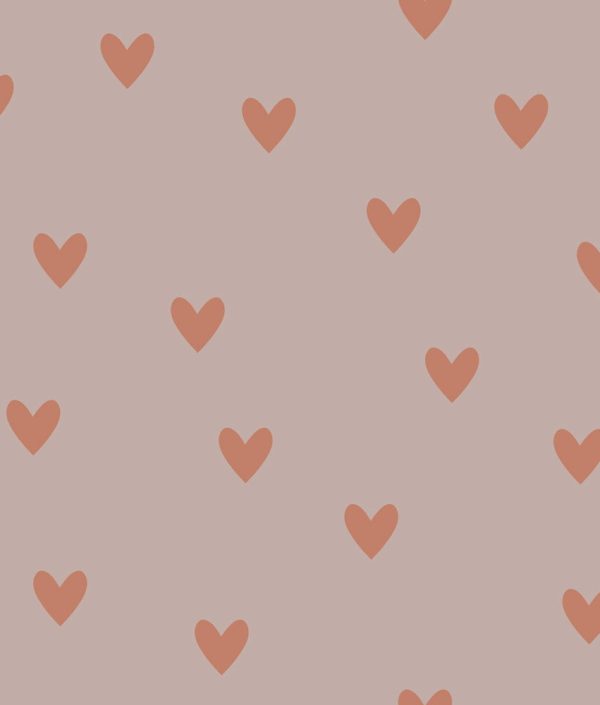 Dekornik, tapet Hearts Pink And Red Brick