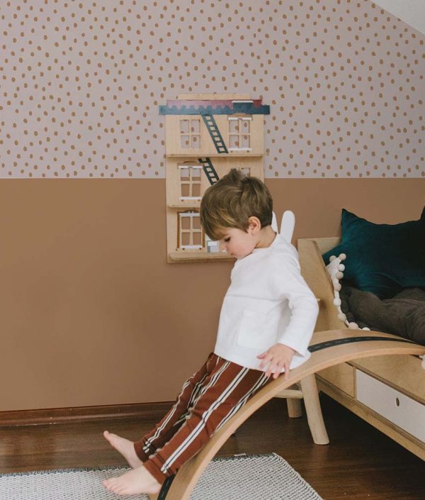 Dekornik, tapet Irregular Dots Powder Pink Cinnamon