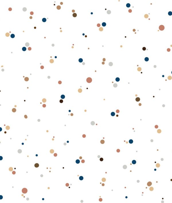 Dekornik, tapet Dots Minimini Cinnamon Blue