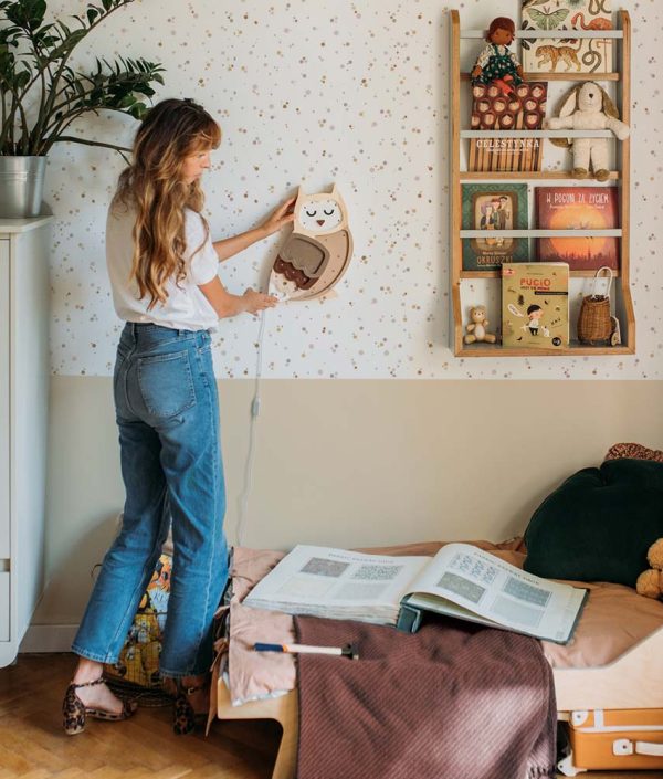 Dekornik, tapet Dots Minimini Cinnamon Powder Pink