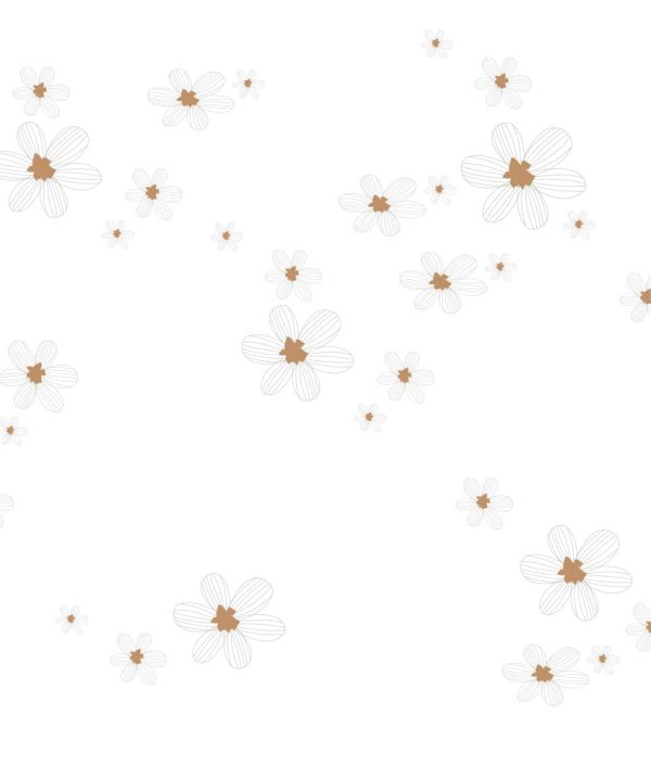 Dekornik, tapet Graphic Flowers on White Background