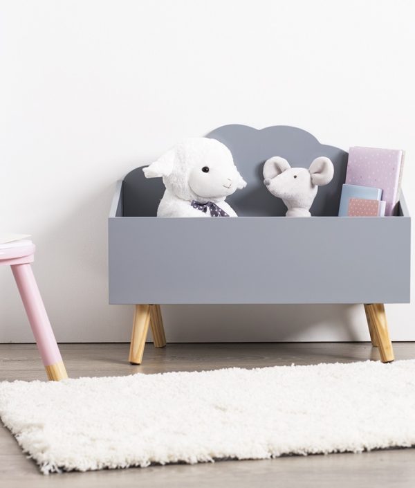 Förvaringslåda moln till barnrummet, grå