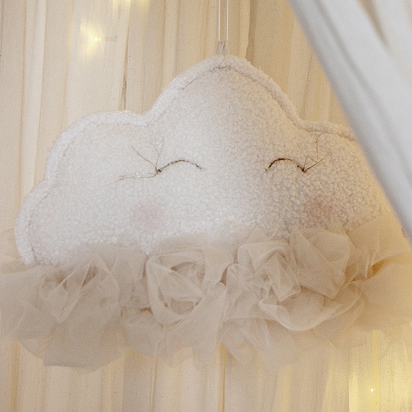 Cotton & Sweets, sängmobil väggdekoration vanilj moln - Bild 2