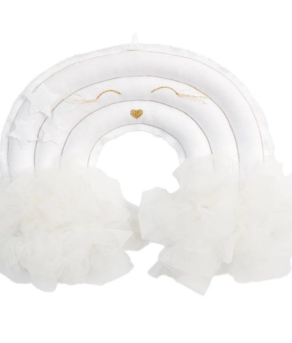 Cotton & Sweets, sängmobil väggdekoration vit regnbåge