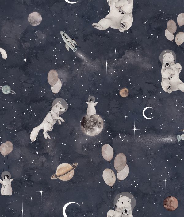 Dekorillo, tapet Polar cosmos navy blue