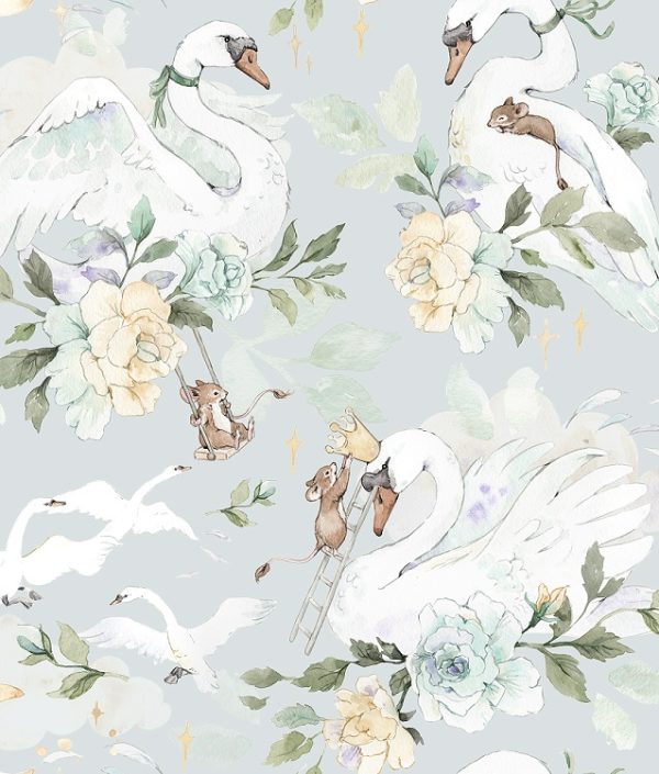 Dekorillo, tapet Friendship story blue grey