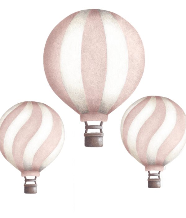 Ljusrosa luftballonger vintage väggklistermärken, Stickstay