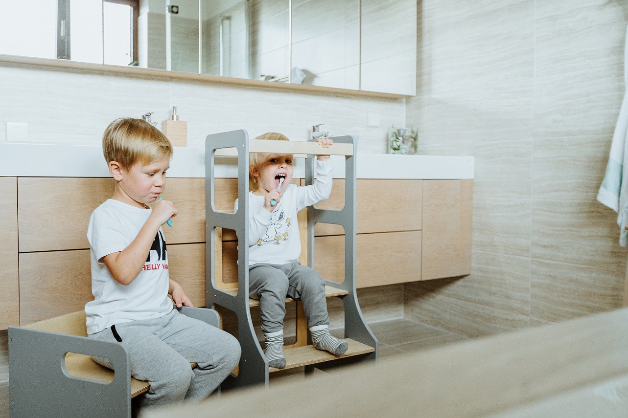 Duck Woodworks, Hjälpa till pall, grå/natur - Bild 6