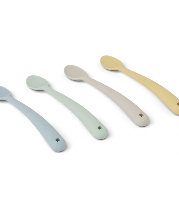 Liewood, Siv silikonsked 4-pack, Dusty mint multi mix