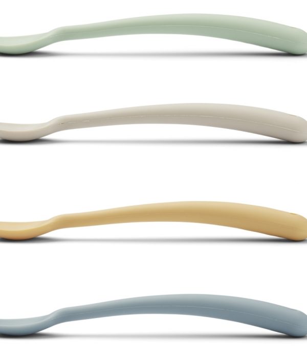 Liewood, Siv silikonsked 4-pack, Dusty mint multi mix
