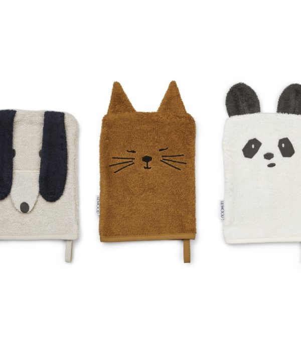 Liewood tvättlappar 3-pack Sylvester, Animal Mix