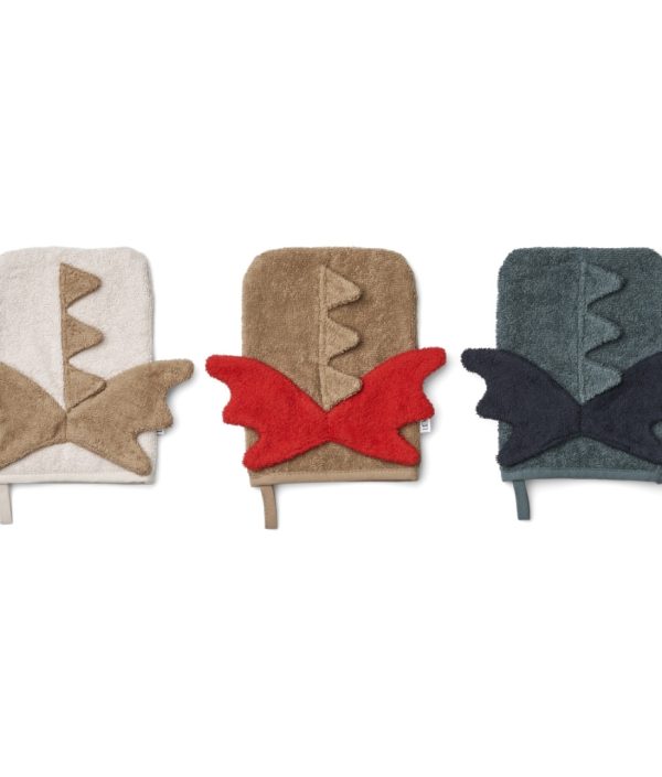 Liewood tvättlappar 3-pack Sylvester, Dragon multi mix