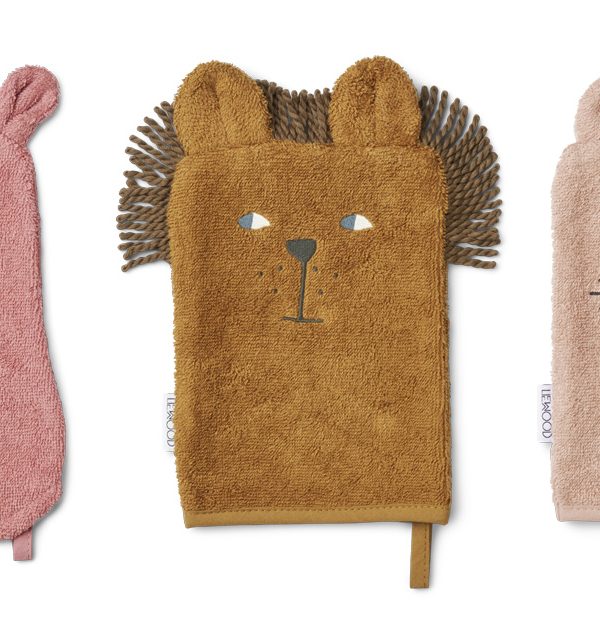 Liewood tvättlappar 3-pack Sylvester, Safari dusty raspberry mix