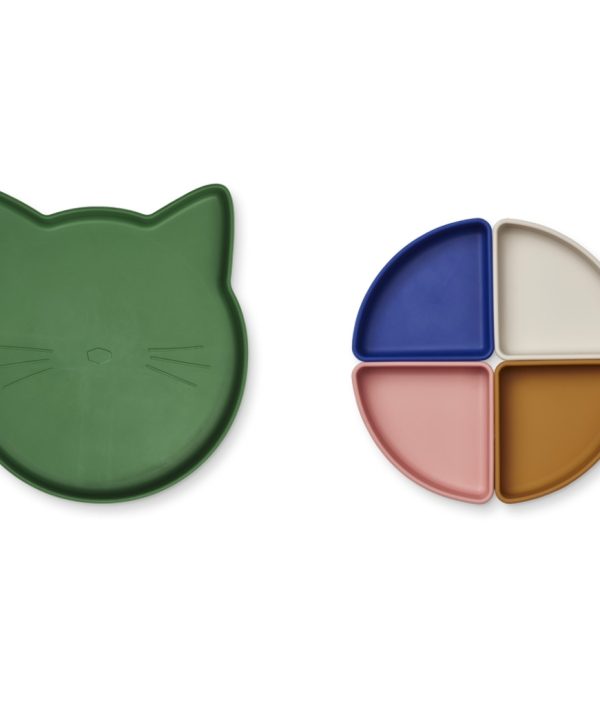 Liewood, Arne silikontallrik med fack, Cat eden multi mix