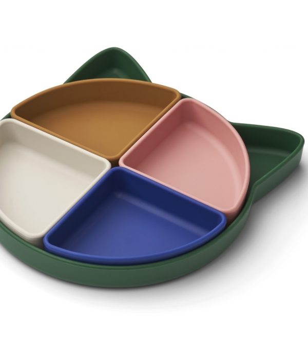 Liewood, Arne silikontallrik med fack, Cat eden multi mix
