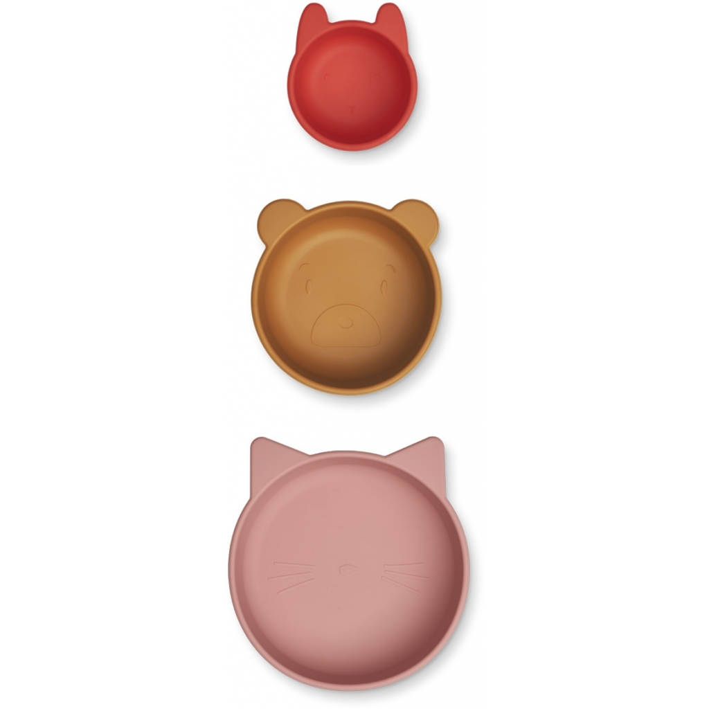 Liewood, Eddie 3-pack snackskålar i silikon, Dusty raspberry multi mix - Bild 2