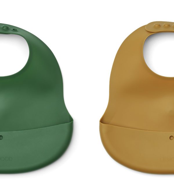 Liewood, Ember Silikon haklapp 2-pack, Golden caramel mix