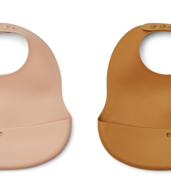 Liewood, Ember Silikon haklapp 2-pack, Tuscany rose/mustard mix