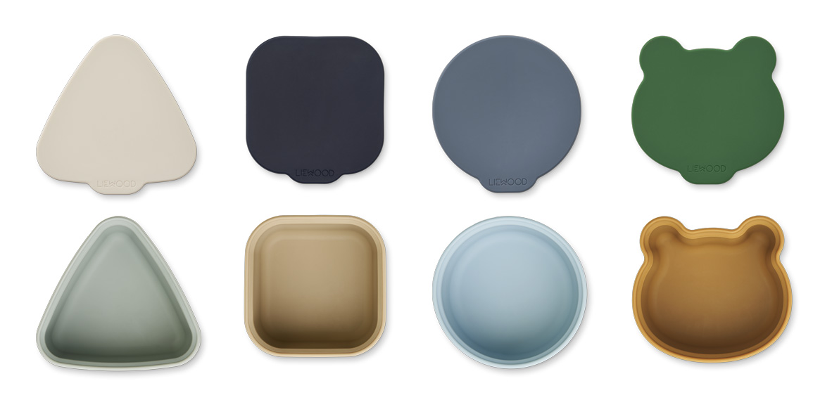 Liewood, Toto 4-pack snackskålar i silikon, Blue multi mix - Bild 3