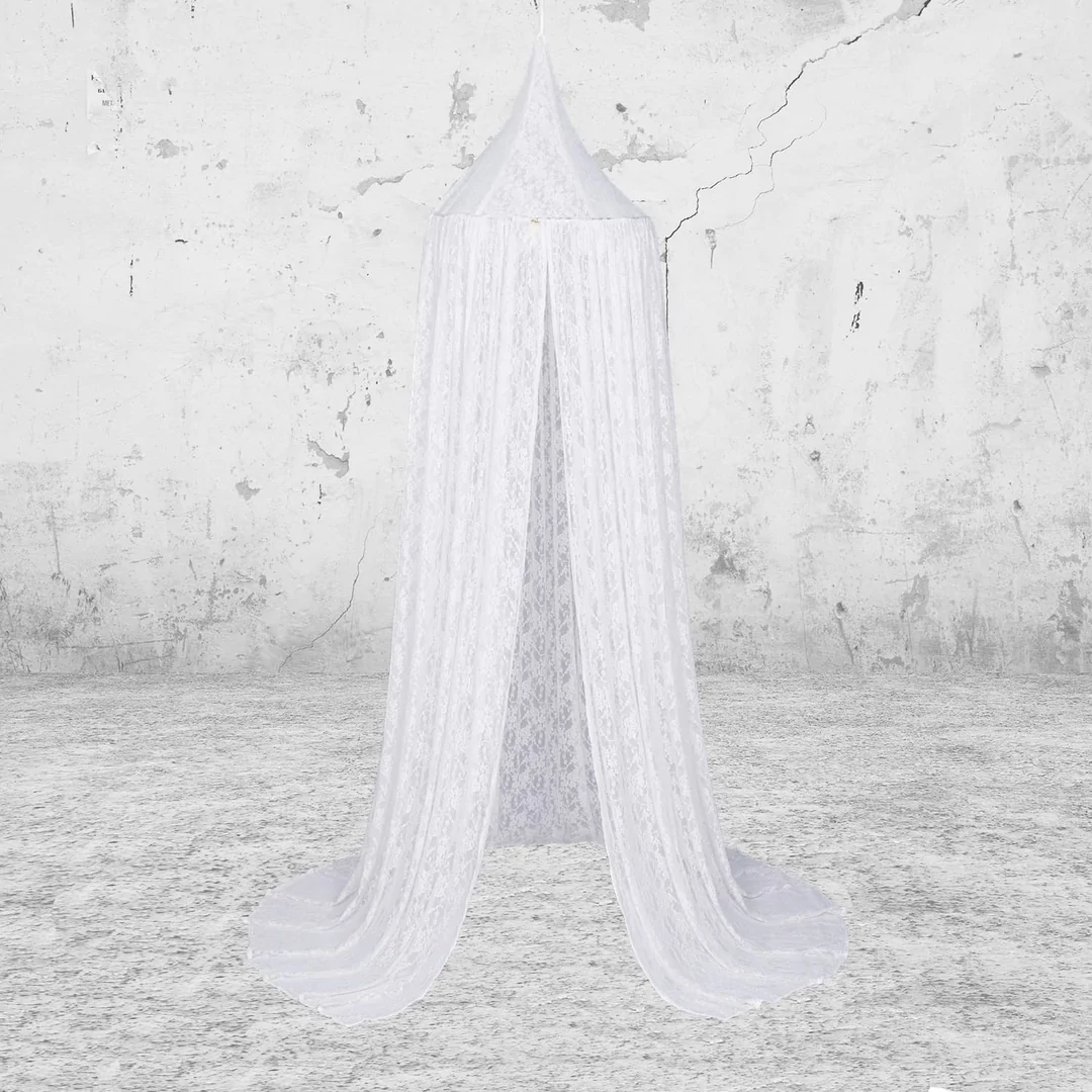 Numero 74, sänghimmel med ljusslinga, Vit spets - Bild 4