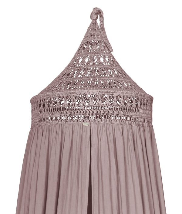 Numero 74, Tara boho sänghimmel med ljusslinga, Dusty pink