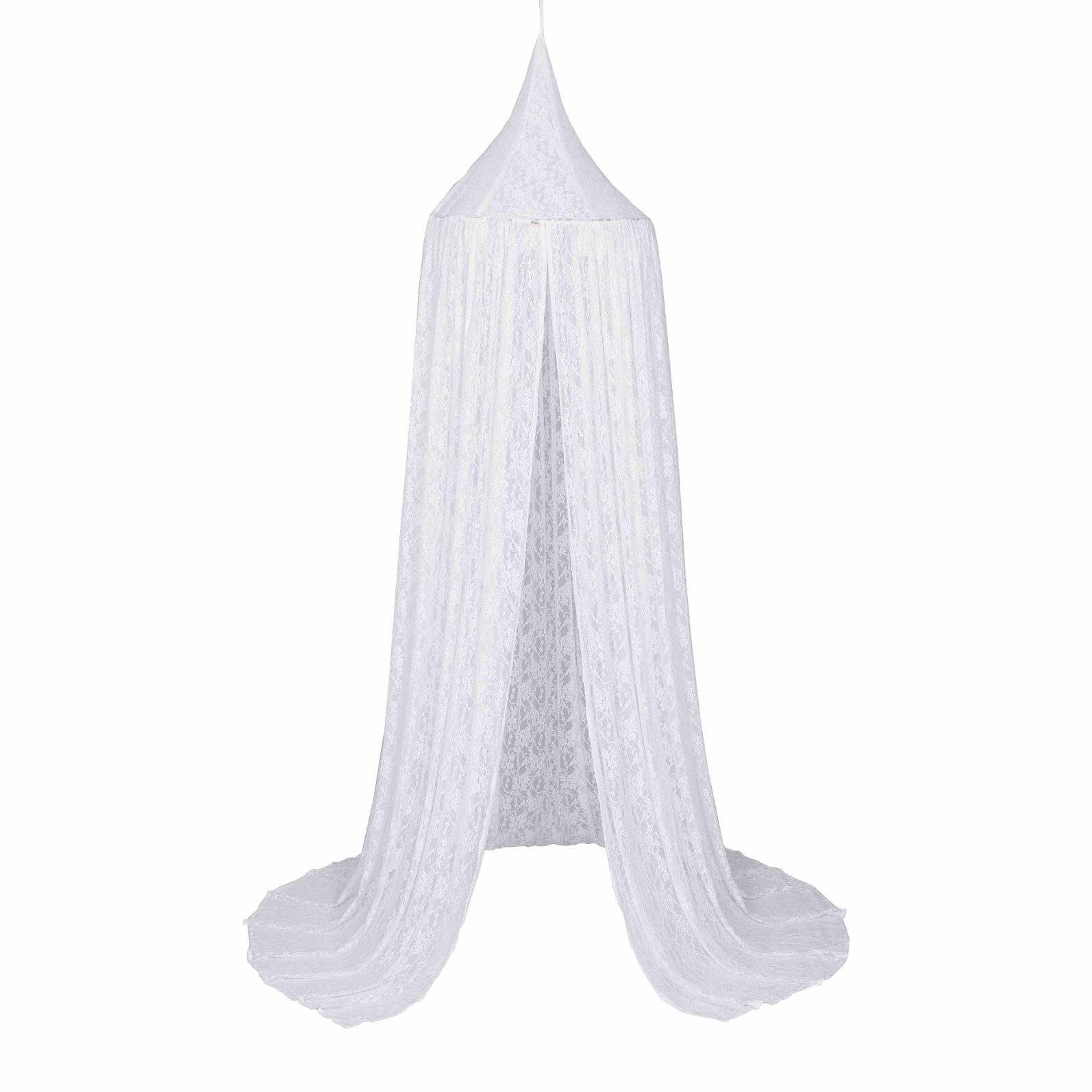 Numero 74, sänghimmel med ljusslinga, Vit spets