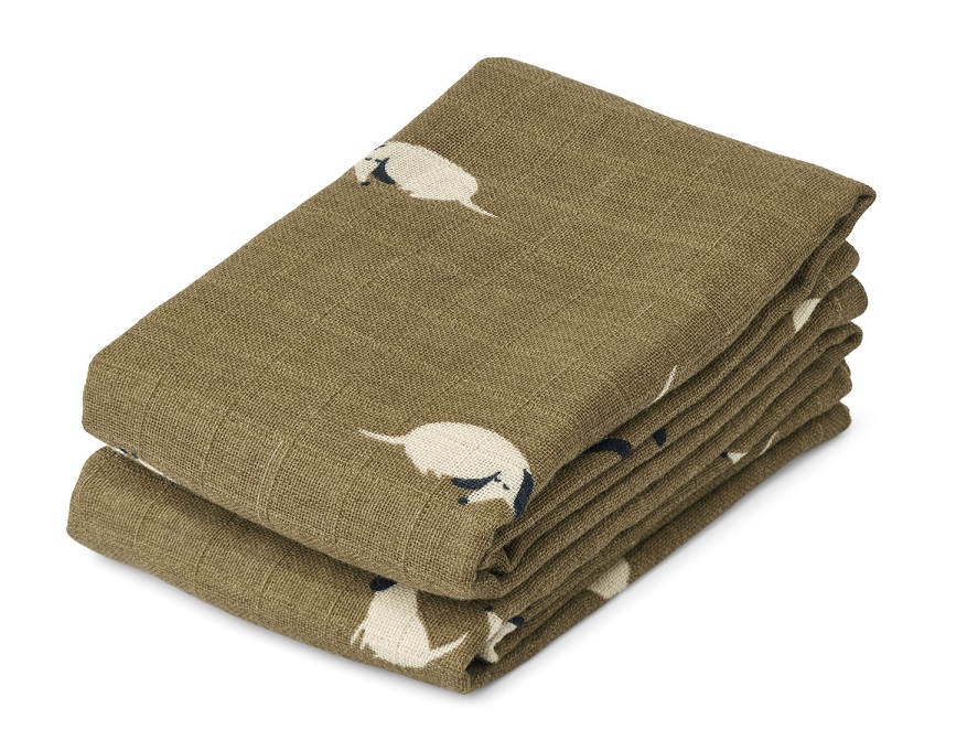 Liewood, Lewis snuttefilt 2-pack, Dog oat mix