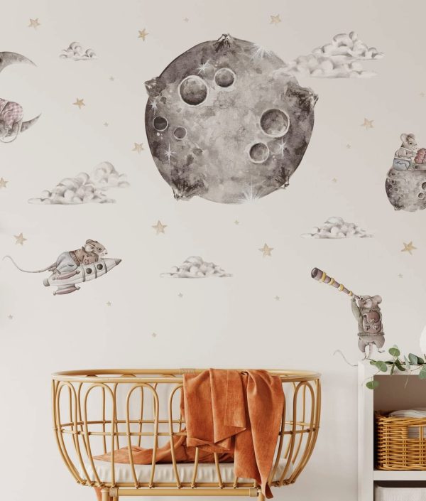 Dekorillo, väggklistermärke Cosmic Little Mouse