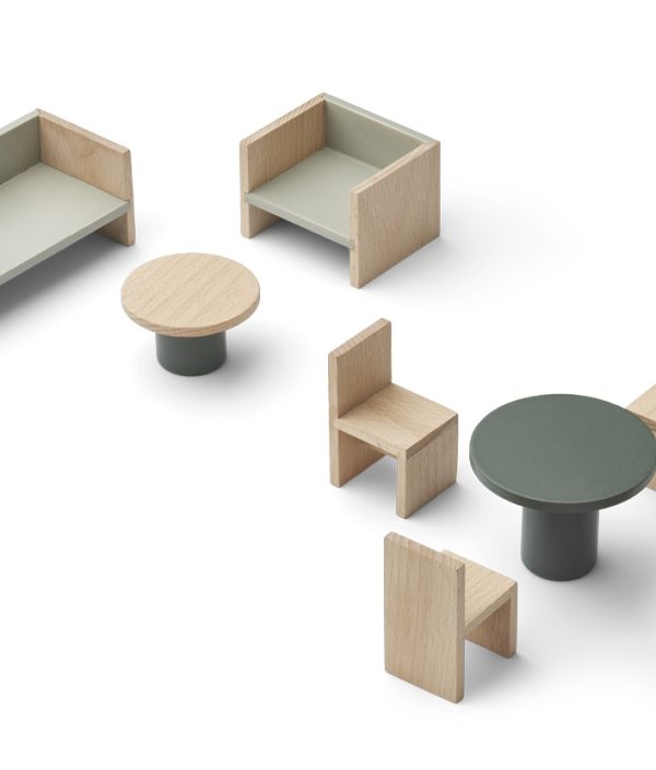 Liewood, Gillian möbler till dockhus, Hunter green mix