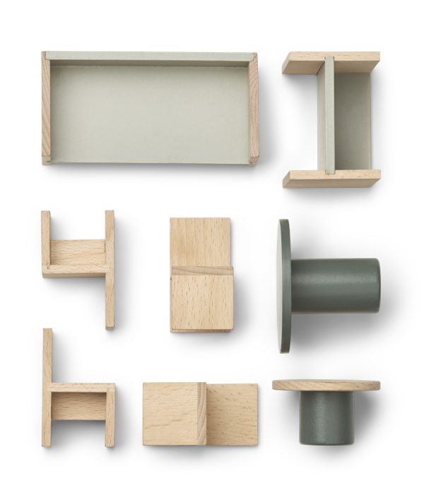 Liewood, Gillian möbler till dockhus, Hunter green mix