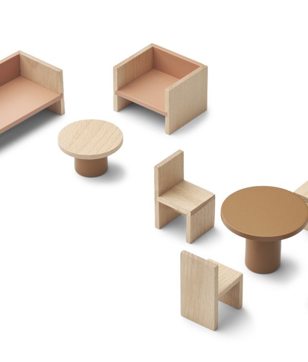 Liewood, Gillian möbler till dockhus, Rose mix