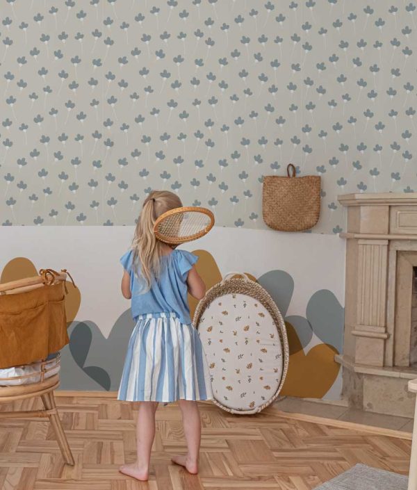 Dekornik, tapet Daisies Beige Blue