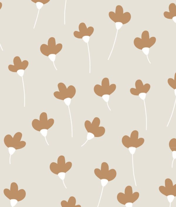 Dekornik, tapet Daisies Beige Cinnamon