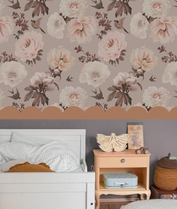 Dekornik, tapet Peonies and Birds