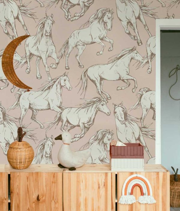 Dekornik, Tapet Horses Pink