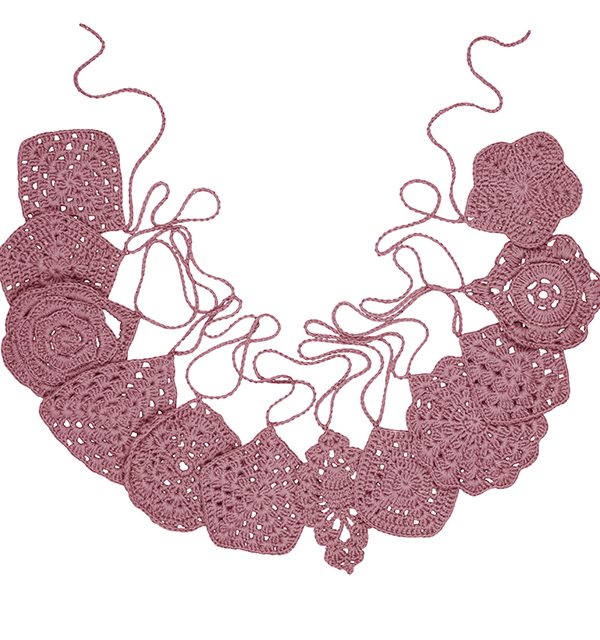 Numero 74, virkad vimpel till barnrummet, Baobab Rose