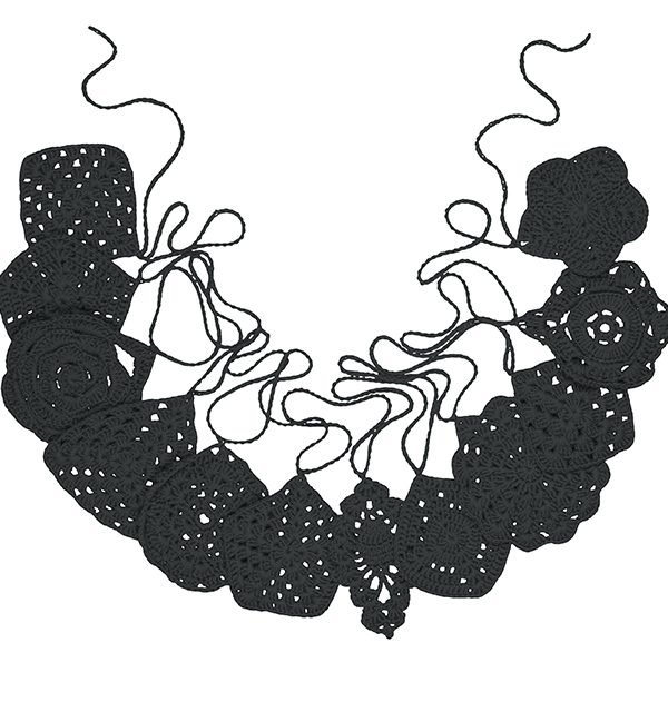 Numero 74, virkad vimpel till barnrummet, Dark grey