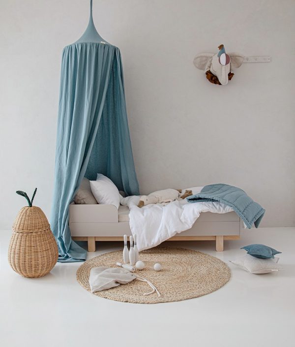 Väggdekoration natur blå cirkuselefant djurhuvud i linne