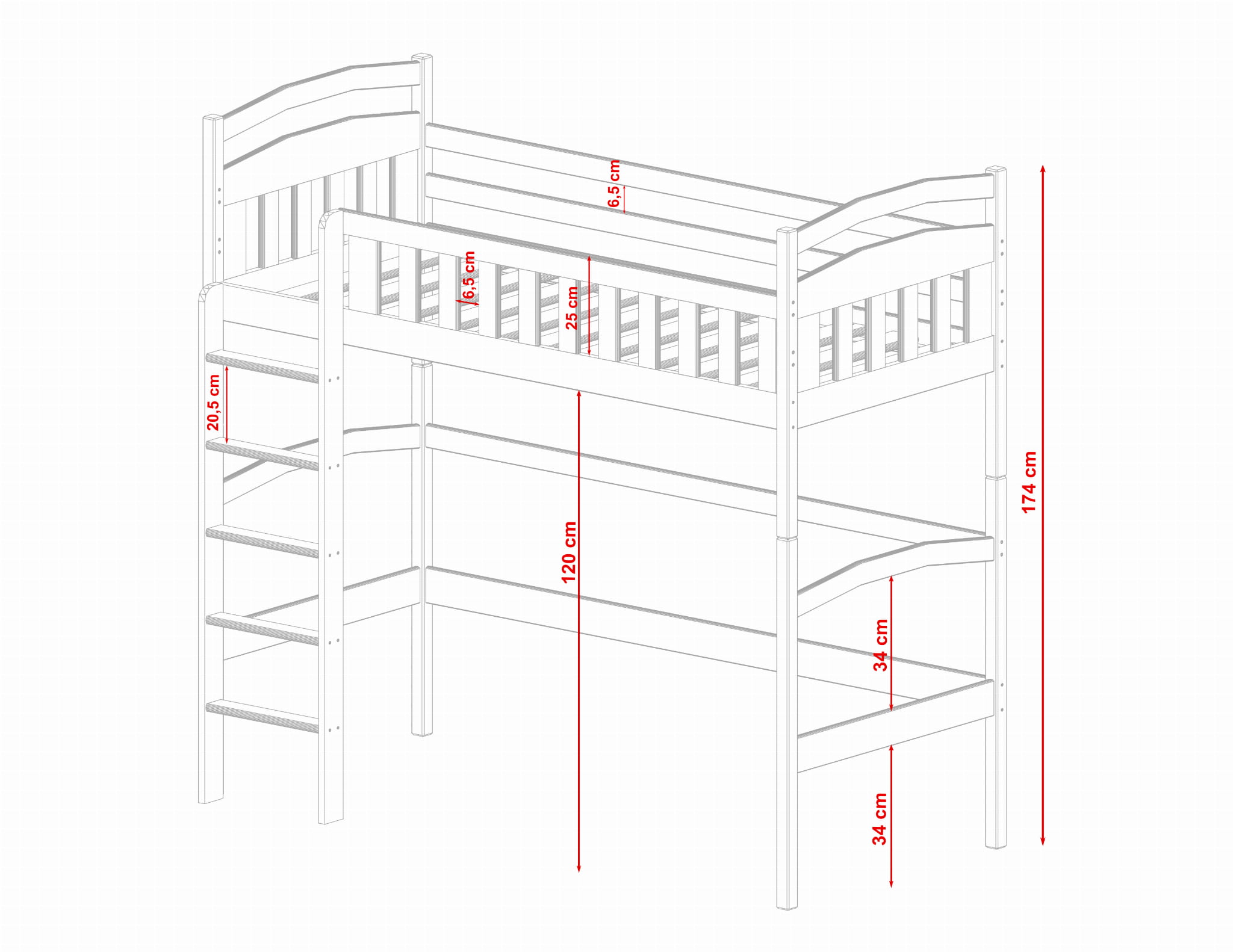 Loftsäng till barnrummet Mika - Bild 3
