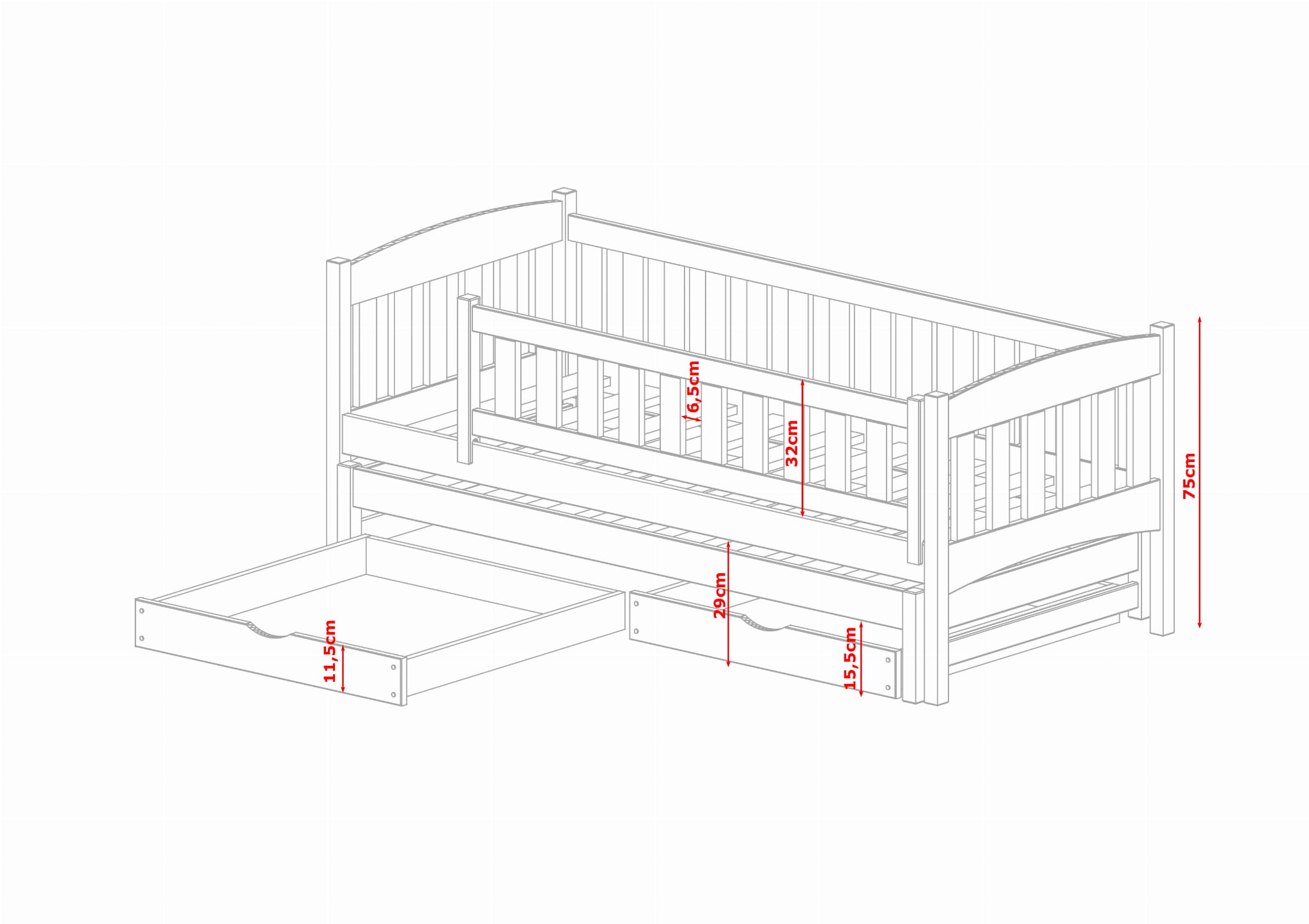 Barnsäng med extrasäng Amber - Bild 6