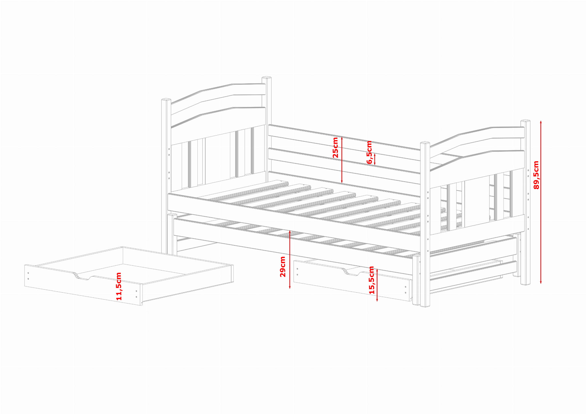 Barnsäng med extrasäng, dagbädd Folke - Bild 6
