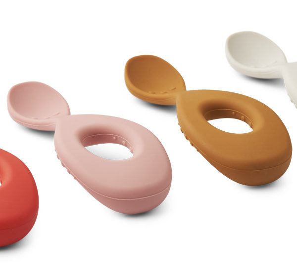 Liewood, Liva silikon sked 4-pack, Dusty raspberry multi mix