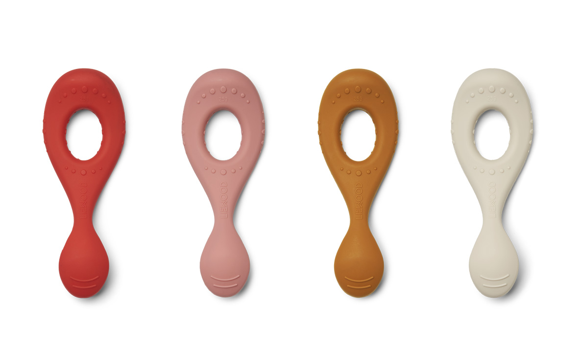 Liewood, Liva silikon sked 4-pack, Dusty raspberry multi mix