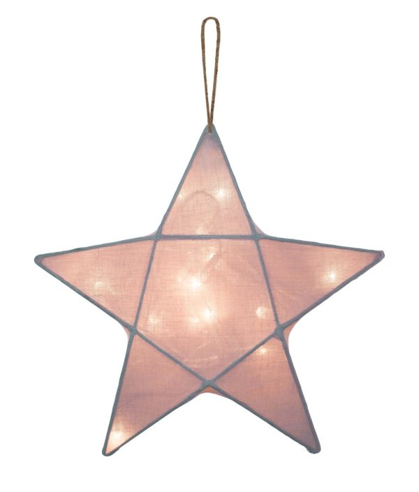 Numero 74, nattlampa stjärna med ljusslinga, Dusty pink