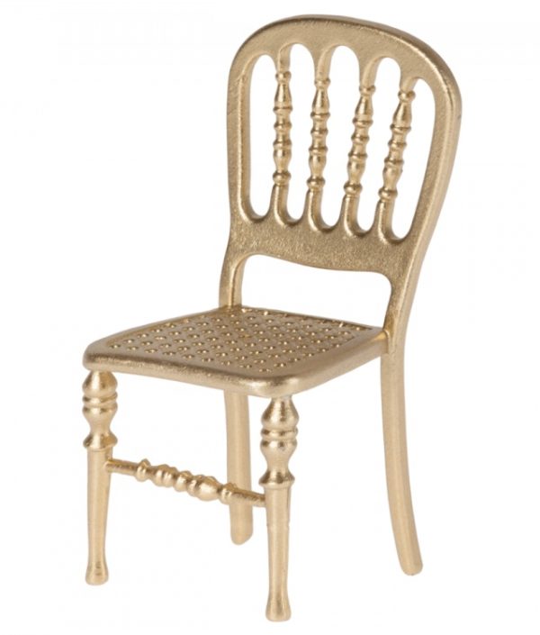 Maileg, stol Mouse, gold