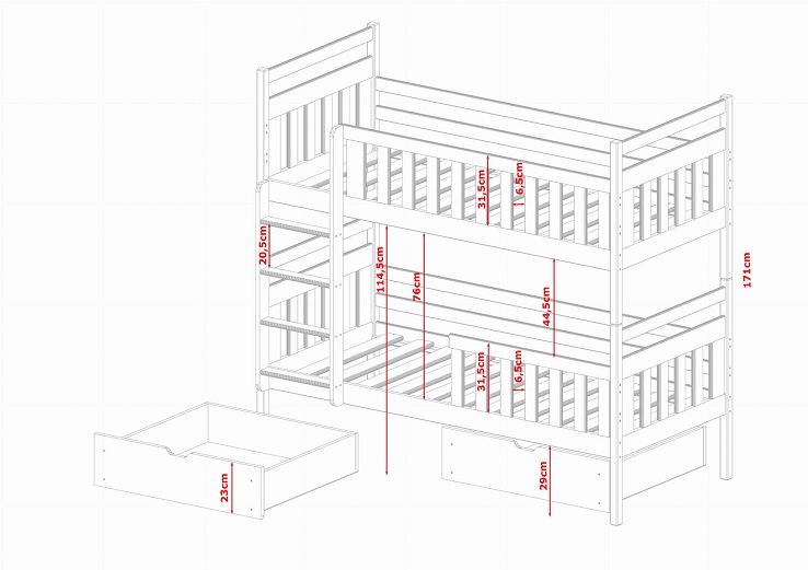 Våningssäng med stödbräda, Misty - Bild 11