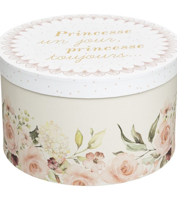 Runda förvaringslådor roses, 3-pack